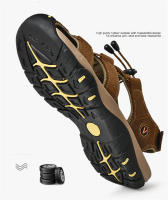 Sandalias De Verano Para Hombre En Cuero Genuino Zapatos Casuales Para Exterior Sandalias De Cuero Para Playa Zapatos Romanos Talla Grande 38-48 - details 6