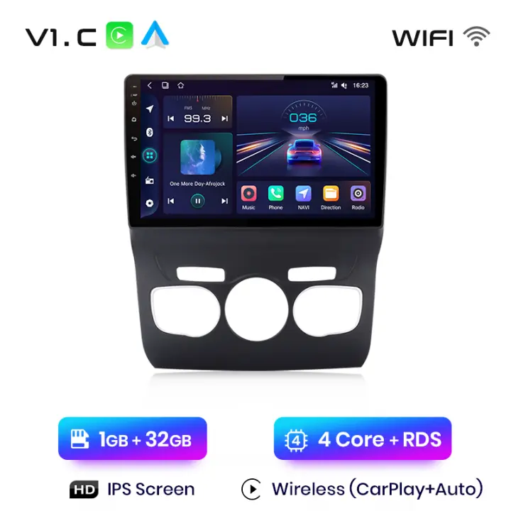 Junsun Tech Android 13 Radio para Citroen C4 2 B7 2013 2014 2015 2016 de Coche con Chip Qualcomm de 8 Núcleos CarPlay Inalámbrico Autorradio Estéreo Pantalla HD Multimedia - 1