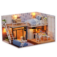 Kit De Casa De Lofts Miniatura DIY Mini 3D Casa De Madera Con Muebles Y Luz LED Regalo Para San Valentín Navidad Cumpleaños - details 2