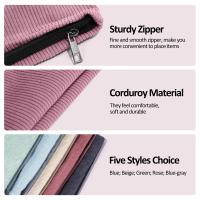 Bolso De Viaje Para Maquillaje De Gran Capacidad De Corduroy Organizador De Cosméticos Portátil Para Mujeres Bolso De Almacenamiento De Maquillaje Con Cierre De Cremallera - details 1