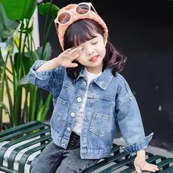 Chaqueta De Denim Para Niñas Primavera Otoño Ropa Infantil De Princesa Dulce Talla Adecuada Para Niñas De 1 a 10 Años - 1