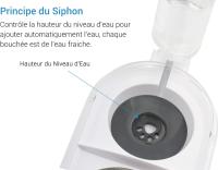Cuenco para gatos y perros, dispensador de agua silencioso con botella, antiderrame y cuenco de acero inoxidable antideslizante para mascotas (blanco) - details 1