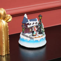 HOMCOM Pueblo Navideño con Luces LED Escena Navideña con Coro Giratorio Música para Decoración Navidad en Salón Dormitorio Multicolor - details 2