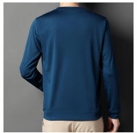 Camiseta De Manga Larga Para Hombre En Color Sólido Cuello Redondo Camisa Polo Casual Algodón Transpirable Para Primavera Y Otoño - details 4
