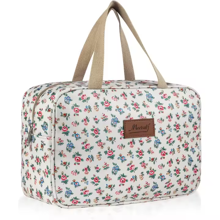 Neceser grande para mujer, con asa, impermeable, portátil, para camping y viajes. - 1