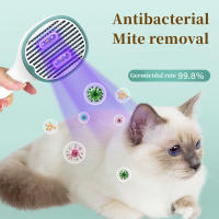 Cepillo De Aseo Para Mascotas Con UVC Eliminador De Pelo De Perro Y Gato Cepillo De Aro De Agujas Para Desenredar Auto Limpieza Suministros Para Mascotas - details 0