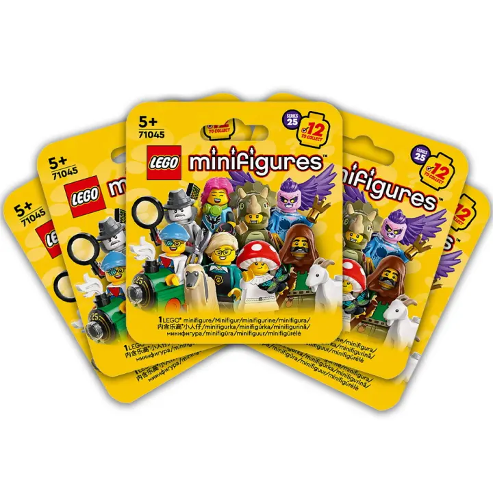 LEGO MINIFIGURAS SORPRESA -  PACK DE 5 SOBRES LA 25 EDICIÓN, 71045, TIENDA CON LICENCIA OFICIAL - 1