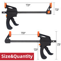 Juego De Pinzas F De Madera 4 Pulgadas 1/2/4pcs Con Libera Rápida Para Carpintería Herramienta De Bricolaje Para Mecánicos Y Artesanos - details 1