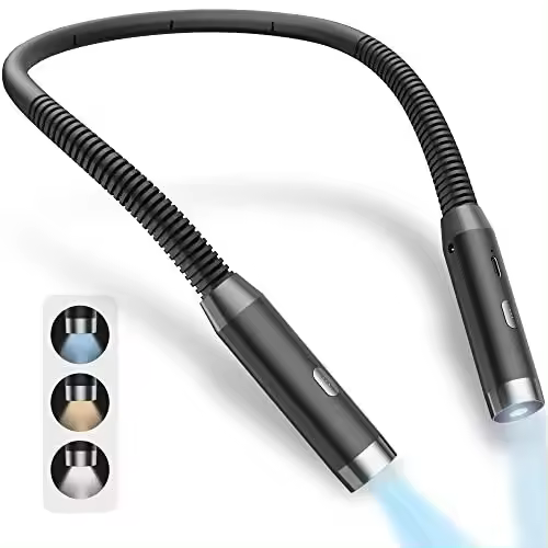 Luz De Lectura Para El Cuello Luz De Libro Portátil Recargable USB LED Flexible Y Duradero Para Lectura En Cama - 1