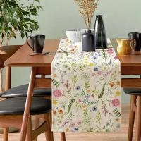 Bloom Flowers Tulip Table Runner 13x72 Pulgadas Decoración De Mesa Para Verano Boda Fiesta Navidad Comedor Cocina Interior - details 3