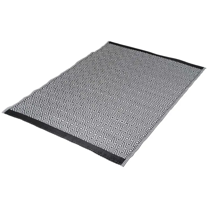 Bo-Camp - Urban Outdoor collection - Alfombra - Kingston - Playa - Negro/Blanco - 1