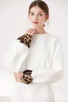 Pantalla De Mano Con Codos Para Mujer Estampado De Leopardo Estilo Retro Europeo Y Americano Con Borlas Decorativas 3D Versátil Para Mujer - details 4