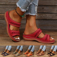 Sandalias De Mujer Verano 2024 Color Sólido Casual Abiertas Tobilleras Suaves Transpirables Elegantes Con Plataforma Y Tacón Bajo - details 0