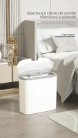 Basurero Inteligente 14L Con Sensor Automático Montado En La Pared Impermeable Y Elegante Para Cocina Y Baño Blanco - details 10