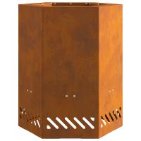 vidaXL Hoguera Sin Humo Hexagonal 38x38x51 cm Acero Resistente a la Intemperie - details 2