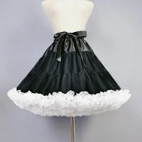 Falda De Túnel Crinolina Para Mujer En Negro Y Blanco Multicapa Para Vestido De Baile Y Boda Underskirt Con Media Altura - details 3