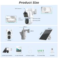 Cámara De Seguridad Solar Wifi 4MP Con Doble Lente Y Pantalla Exterior PTZ Protección Con Batería De 7800mAh Detectores PIR Y ICSee App - details 1