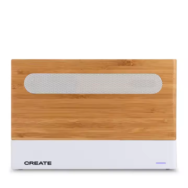 CREATE - Esterilizador y cargador portátil Ultravioleta UVC para Smartphones - Blanco y madera natural- PHONE UVC STERILIZER - 1