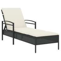vidaXL Tumbona con cojín ratán sintético 63x200x81 cm Negro, Marrón, Gris Sillas de Exterior Ideal para jardín, playa, piscina, terraza Tumbona Piscina Tumbonas Playa Tumbonas Jardín Exterior - details 3