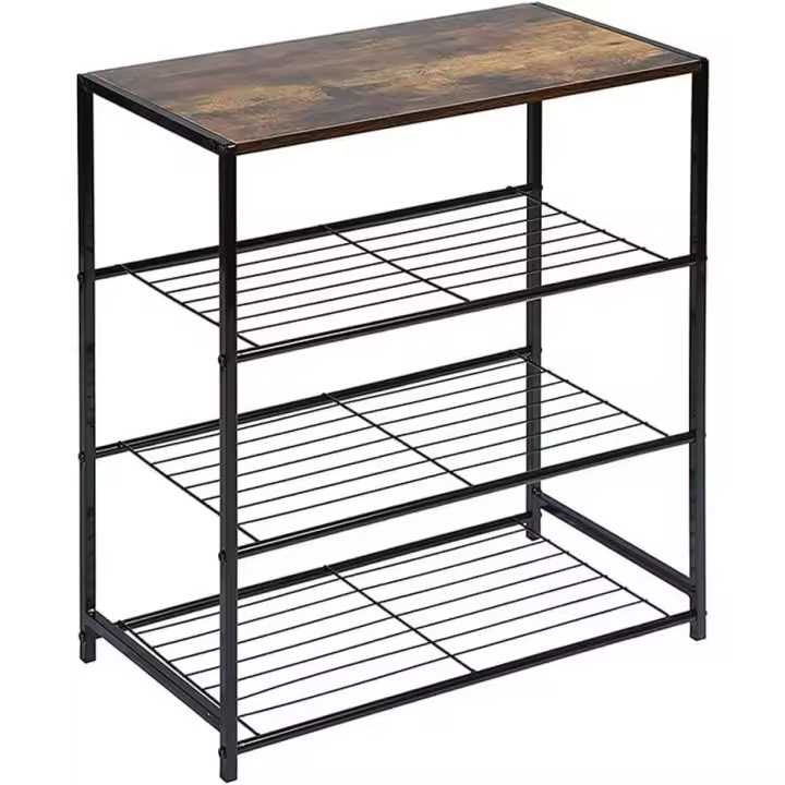 Organizador De Zapatos De 4 Niveles, Estantes Estrechos Y Delgados para Zapatos De Metal, Almacenamiento De Zapatos con Estante De Malla para Entrada, Sala De Estar, Dormitorio - 1