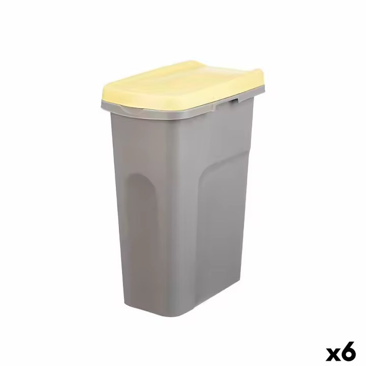 Papelera Stefanplast Amarillo Gris Plástico 25 L (6 Unidades) - 1