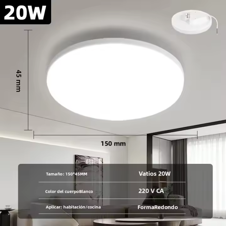 Lámpara De Techo LED Moderna 220V Estilo Simple Para Dormitorio Y Sala De Estar Ahorro De Energía 15W 20W 30W 50W Incluye Bombillas - 1