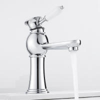 Grifo De Lavabo De Mesa Individual Con Manija Cerámica Para Baño Instalación En Superficie Material De Cobre Clásico - details 5