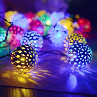 Luces De Cadena Solar Morroccan Ball 5M/6M Impermeables 8 Modos Para Jardín Decoración De Fiesta Dormitorio Luz De Año Nuevo - details 4