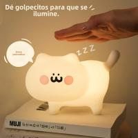 Luz Nocturna De Gato De Silicona Lindo Dimmer Recargable Para Decoración De Habitación De Niños Luz Táctil Sin Cable Para Dormitorio Infantil - details 16
