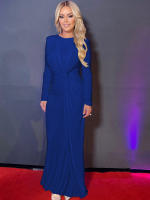 Vestido Maxi Dulzura Elegante Y Sólido Con Hombros Acentuados Y Cintura Definida Para Fiesta De Noche Mujer Otoño Invierno - details 13