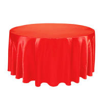 Mantel De Seda Redonda En Color Sólido Con Borde Hemizado Para Bodas Fiestas Restaurante Banquete Decoración De Mesa - details 6