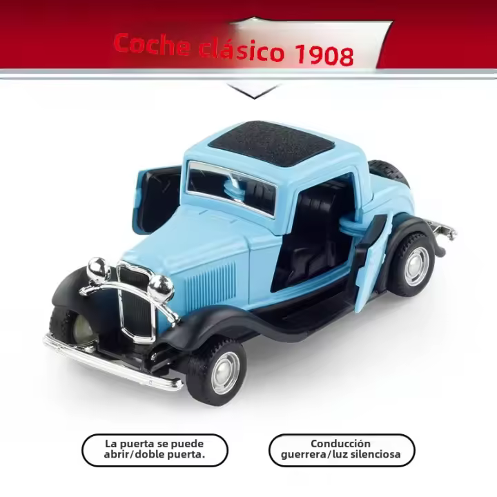 Coche De Deportes De Aleación De 1:32 Para Niños Juguete De Decoración De Coche Clásico Con Retroceso Pull Regalo Para Niños - 1