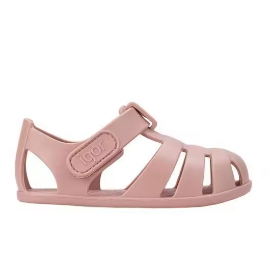 Cangrejeras niña barefoot de la marca Igor modelo Nemo Solid color maquillaje las sandalias respetuosas mas buscadas de Igor made in Spain para playa o piscina con cierre de tira adherente - 1