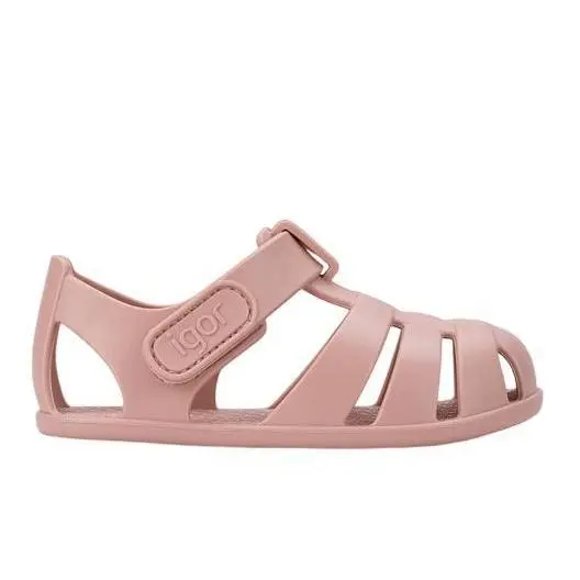 Cangrejeras niña barefoot de la marca Igor modelo Nemo Solid color maquillaje las sandalias respetuosas mas buscadas de Igor made in Spain para playa o piscina con cierre de tira adherente - 1