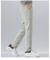 Pantalones Casuales Para Hombre De Cordón Otoño E Invierno Versátiles Y Moda Pantalones Largos Tejidos De Poliéster Y Algodón Estilo Recto Cierre De Cremallera - details 14