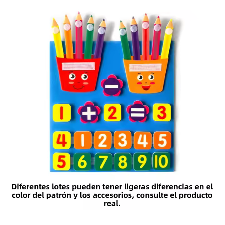 Juguetes Montessori Para Niños Juego De Aprendizaje Temprano De Conteo Con Números De Dedos En Terciopelo Educativo Para Inteligencia Infantil - 1