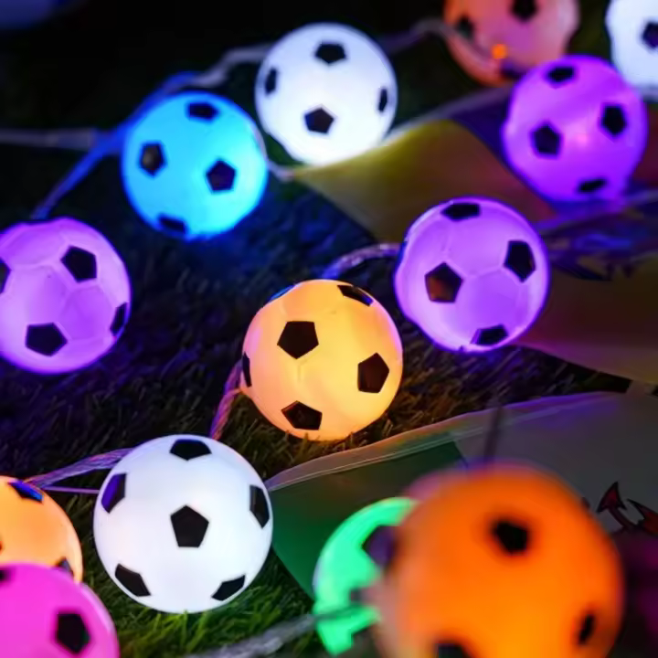 Cadena De Luces De Fútbol Con 10/20 LED Para Decoración De Habitaciones Y Restaurantes Luz Atmosférica Creativa Piloto Asumida Para Ventanas Y Fiestas Navideñas - 1