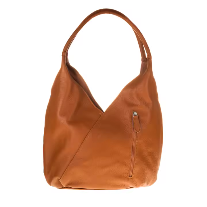 FIRENZE ARTEGIANI Ponteranica Bolso de hombro Mujer.Piel auténtica Dollaro   Fabricado en Italia 36x17x23 Cm. Color: Cuero - 1