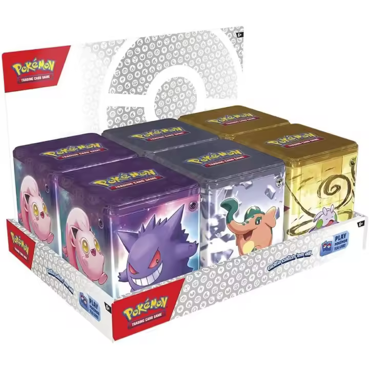 Bandai Juego de Cartas Pokémon TCG: Stacking Tins Q1 2024 Assort Escarlata y Purpura: Caja Metalica (Español), Juego de Cartas Pokémon: Emprende Tu Viaje como Entrenador, PC50468 Multicolor - 1