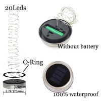 Luz Solar LED Para Botella De Mason Impermeable 20/10 Lámparas Colgantes Para Jardín Patio Porche Decoración Sin Batería - details 34