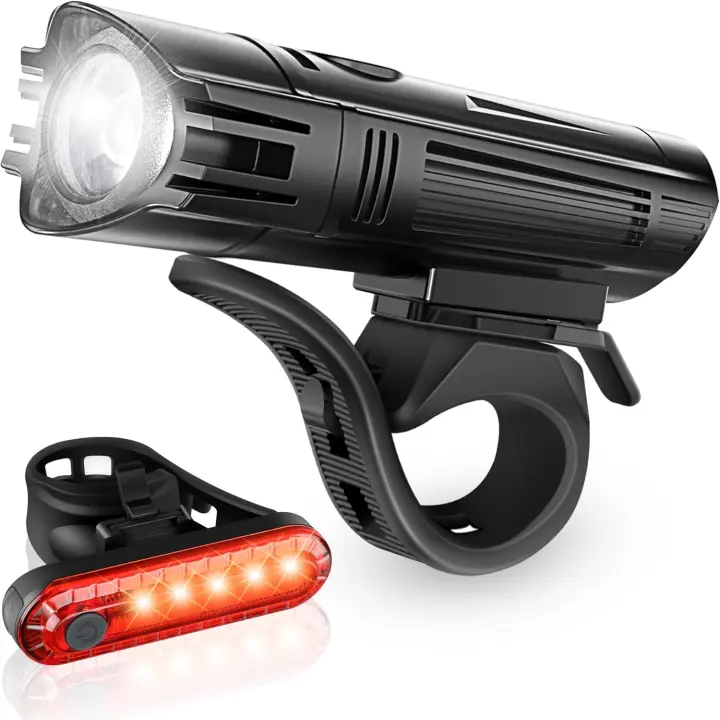 Potente Luz trasera y trasera LED recargable por USB, Agua de litio de 2000 mAh, resistente a Agua, 4 Modos de iluminación, Luces para Bicicleta de Carretera. - 1