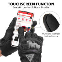 Guantes De Motocicleta Para Hombre Cuero Genuino Antideslizante Toque De Pantalla Completo Protección De Muñeca Y Dedos Fibra De Carbono - details 1