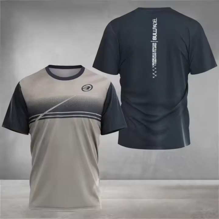 Camiseta De Deporte De Tenis Para Hombre Verano 2025 Manga Corta Transpirable Secado Rápido Estilo Fitness Moda Deportiva - 1