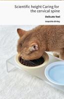 Tazón De Gato De Cerámica Coloreada Con Soporte De Acrílico Alto Estilo Moderno Fácil De Limpia Resistentes Al Golpes Para Mascotas - details 8