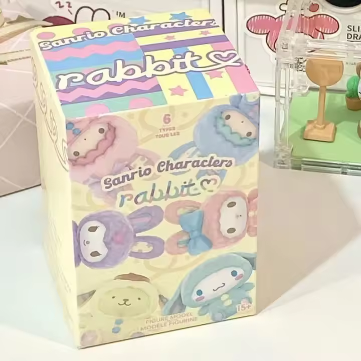 Caja Sorpresa De Muñecos Sanrio Little Rabbit Serie Decoración De Escritorio Para Niñas Cinnamoroll Kuromi Melody Figura Hecha a Mano Regalo - 1