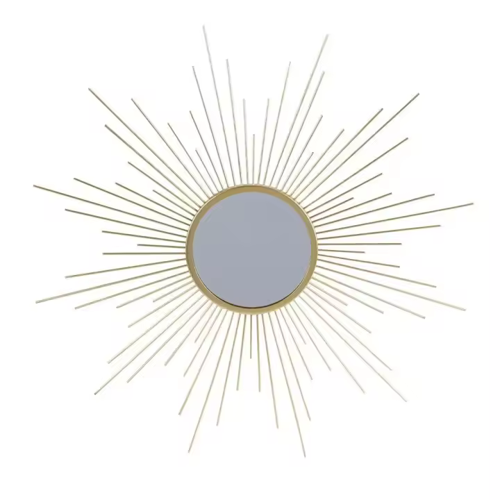 ARISE SHOP--Espejo sol 60 cm oro,Espejo de Pared Decorativo para Colgar en Forma de Resplandor Solar - 1