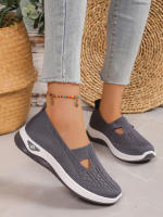 Zapatillas De Mujer En Color Sólido Transpirables Zapatillas Casuales De Verano De Bajo Térmico Tejidas Zapatos Casuales Para Mamá - details 23