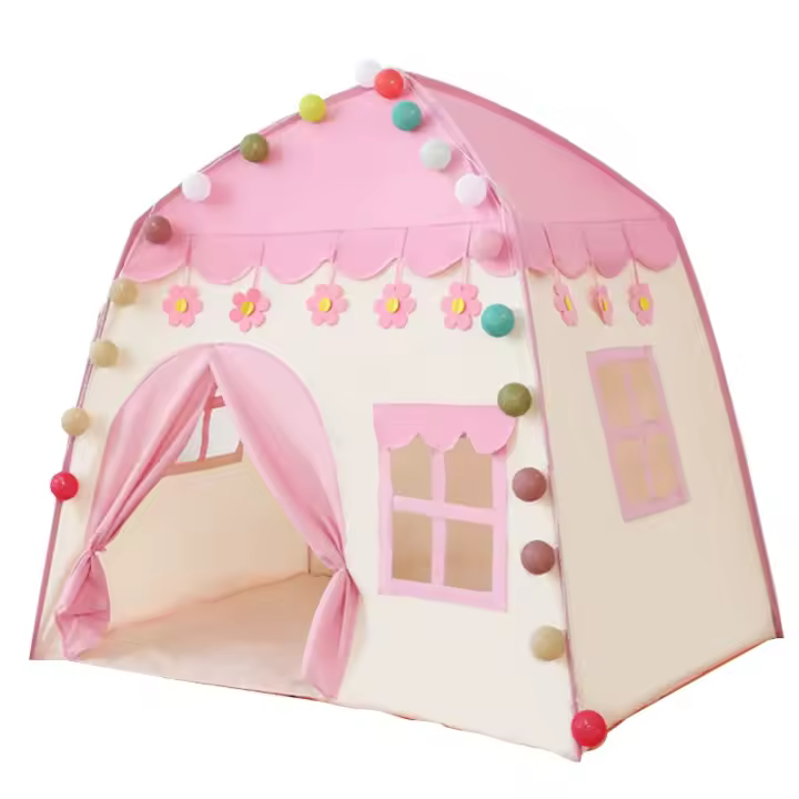 Tienda de Juegos para niños Princess Prince Castle Tienda de Juegos para niños Playhouse with Luces de hadas Oxford Cloth Indoor Outdoor Niños Navidad y Gift de juegos (Rosa) - 1