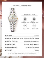 Reloj De Pulsera De Cuarzo BINBOND Para Mujer Oro Marca Top Lujo Correa De Acero Inoxidable Fecha Día Reloj Hombre Resistente Al Agua - details 6