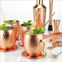 Copa De Vino Y Cóctel Moskov Mule De 500ml Acero Inoxidable Repujada Aluminio Platinado Para Cerveza Y Café Herramientas De Bar Para El Ramadán - details 0